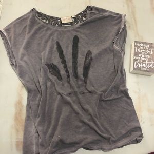 Grunge feather shirt